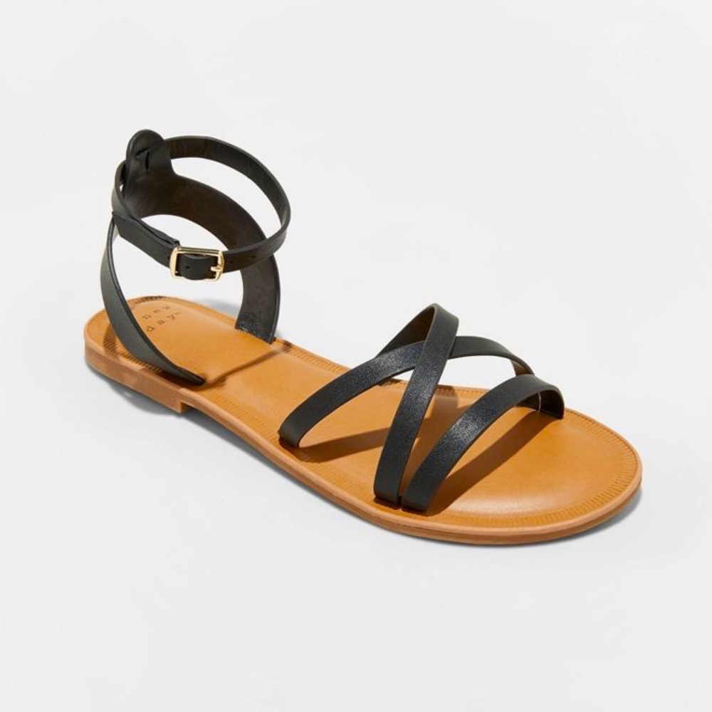 Tillie Faux Leather Ankle Strap Sandals